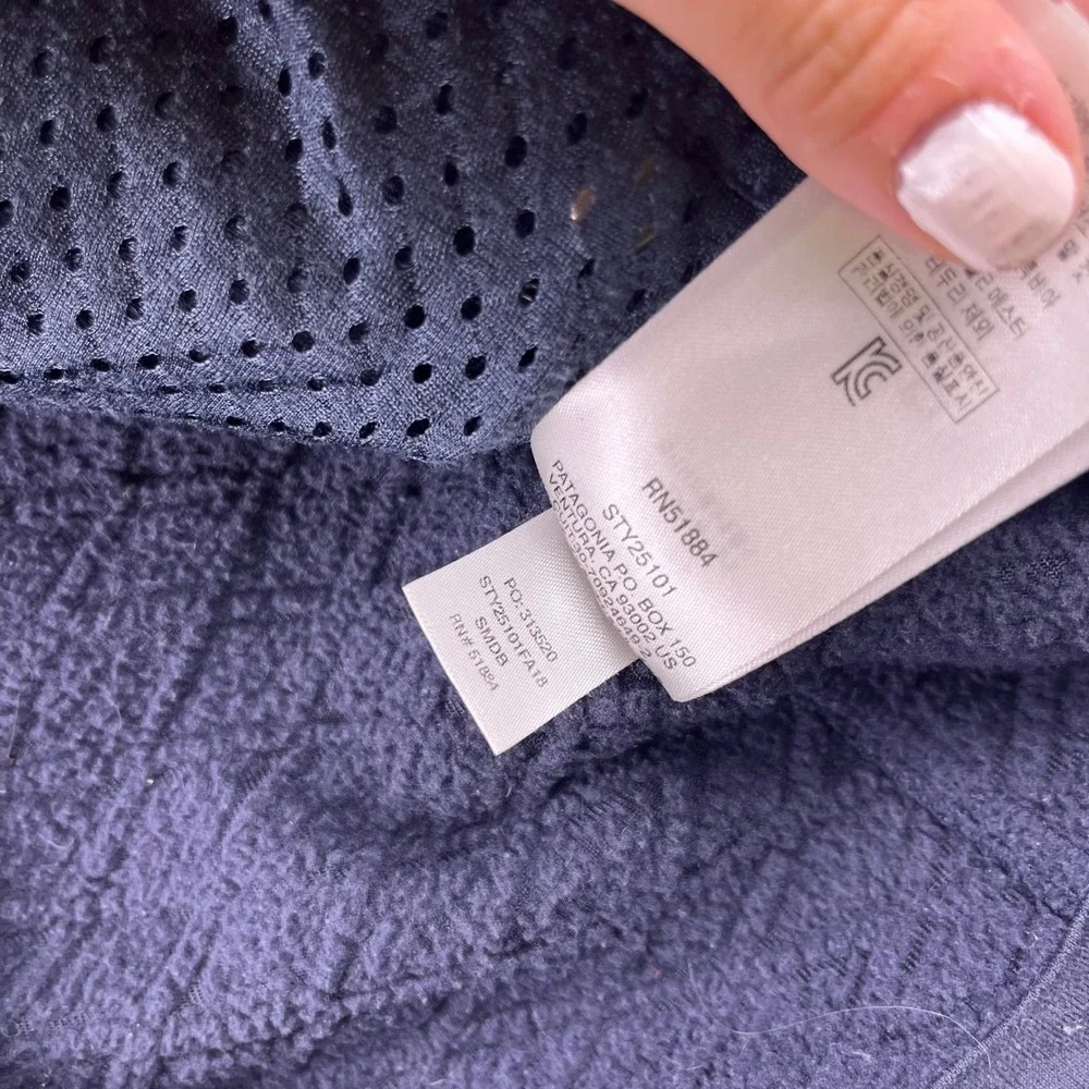 Patagonia Zip Fleece Jacket Navy Blue Smolder Blue 25101 XS